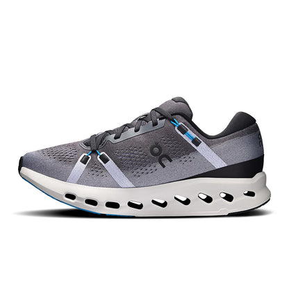Left side view of the On Cloudsurfer-2 Black-Malibu men’s running shoe 
