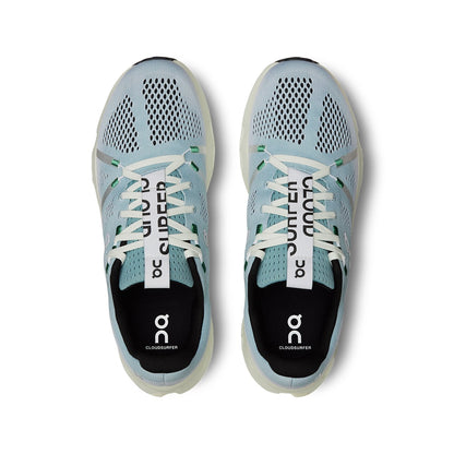 Top view of the On Cloudsurfer 7 Mineral-Aloe men’s running shoes 