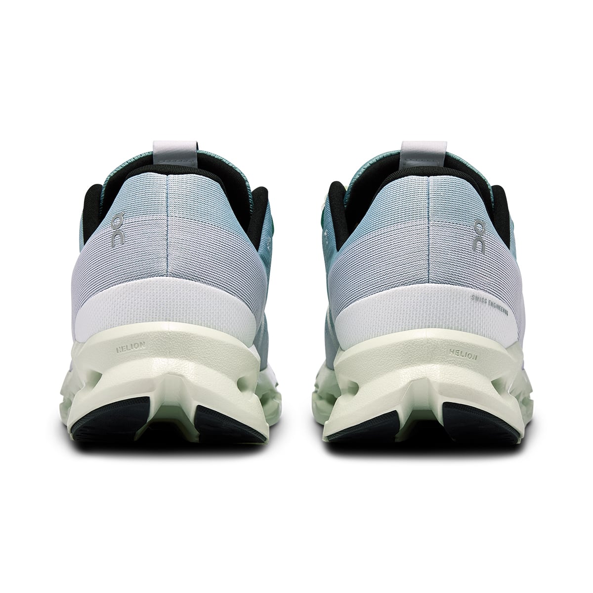 Back view of the On Cloudsurfer 7 Mineral-Aloe men’s running shoe 