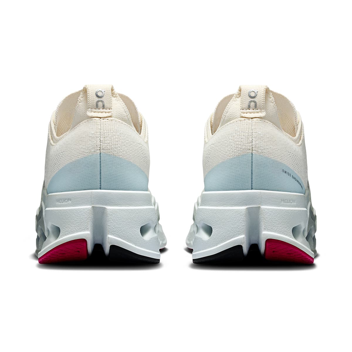 45-degree view of the On Cloudsurfer Max Ivory-Arctic women’s running shoe 