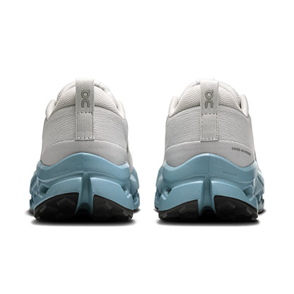 Back view of the On Cloudsurfer 2 Trail Glacier-Dust women’s running shoe 