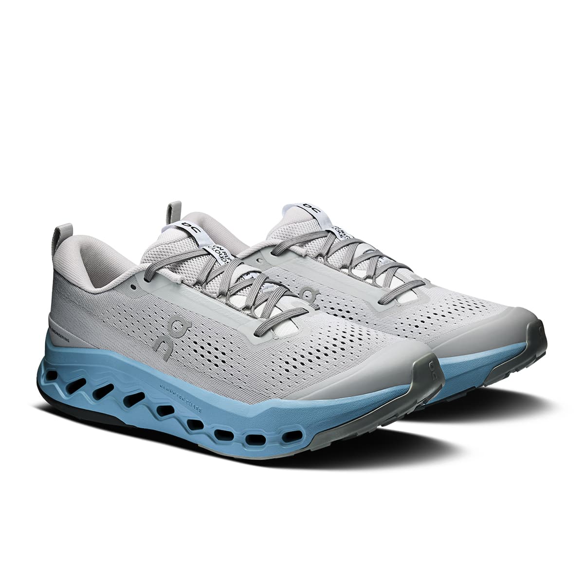 45-degree view of the On Cloudsurfer 2 Trail Rock-Niagara men’s running shoe 