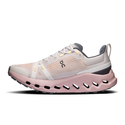 Soles of the On Cloudsurfer Trail Silver Mauve women’s running shoes 
