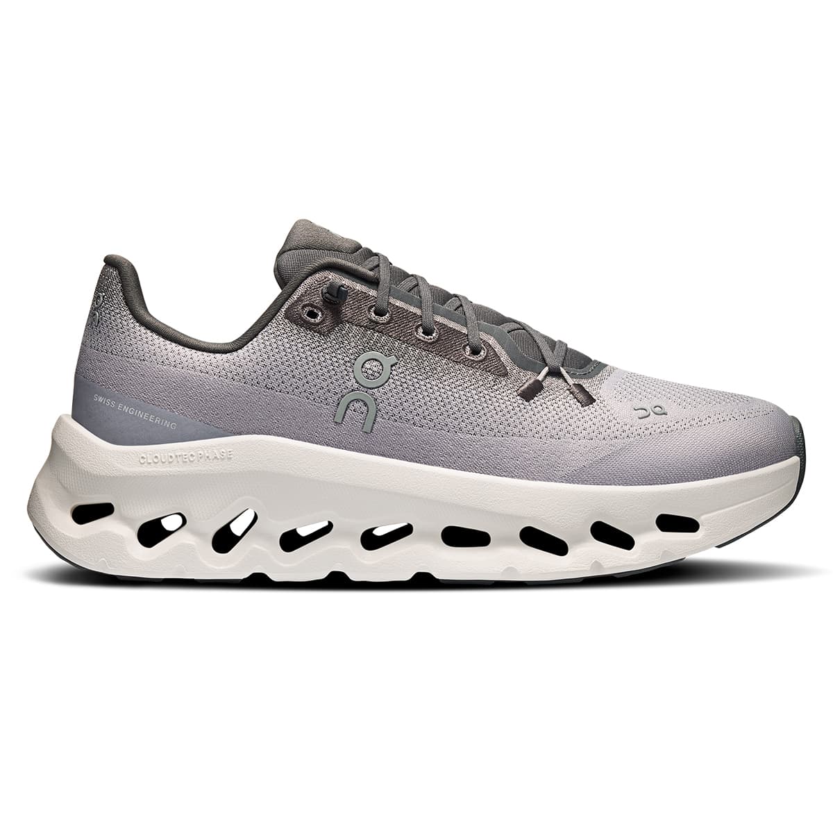 Right side view of the On Cloudtilt Eclipse-Lilac women’s running shoe 
