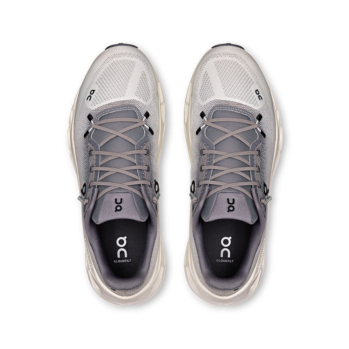 Top view of the On Cloudtilt Rock Ivory men’s running shoes 