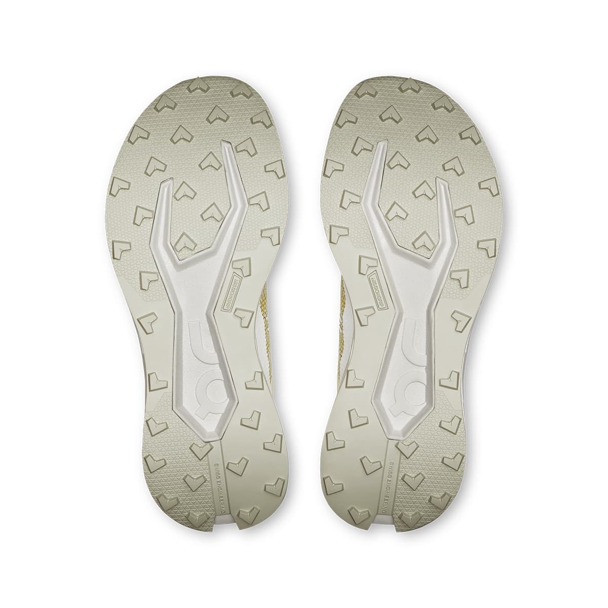 Soles of the On Running Cloudultra 3 Lychee-Lime women’s running shoes #color_lychee-lime