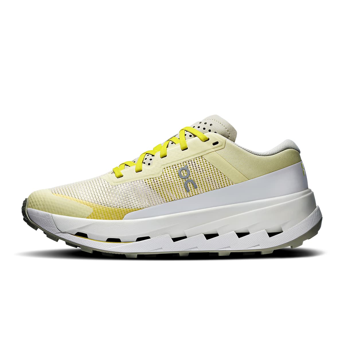 Left side view of the On Running Cloudultra 3 Lychee-Lime women’s running shoe #color_lychee-lime