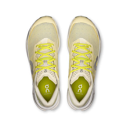 Top view of the On Running Cloudultra 3 Pelican-White men’s running shoes 