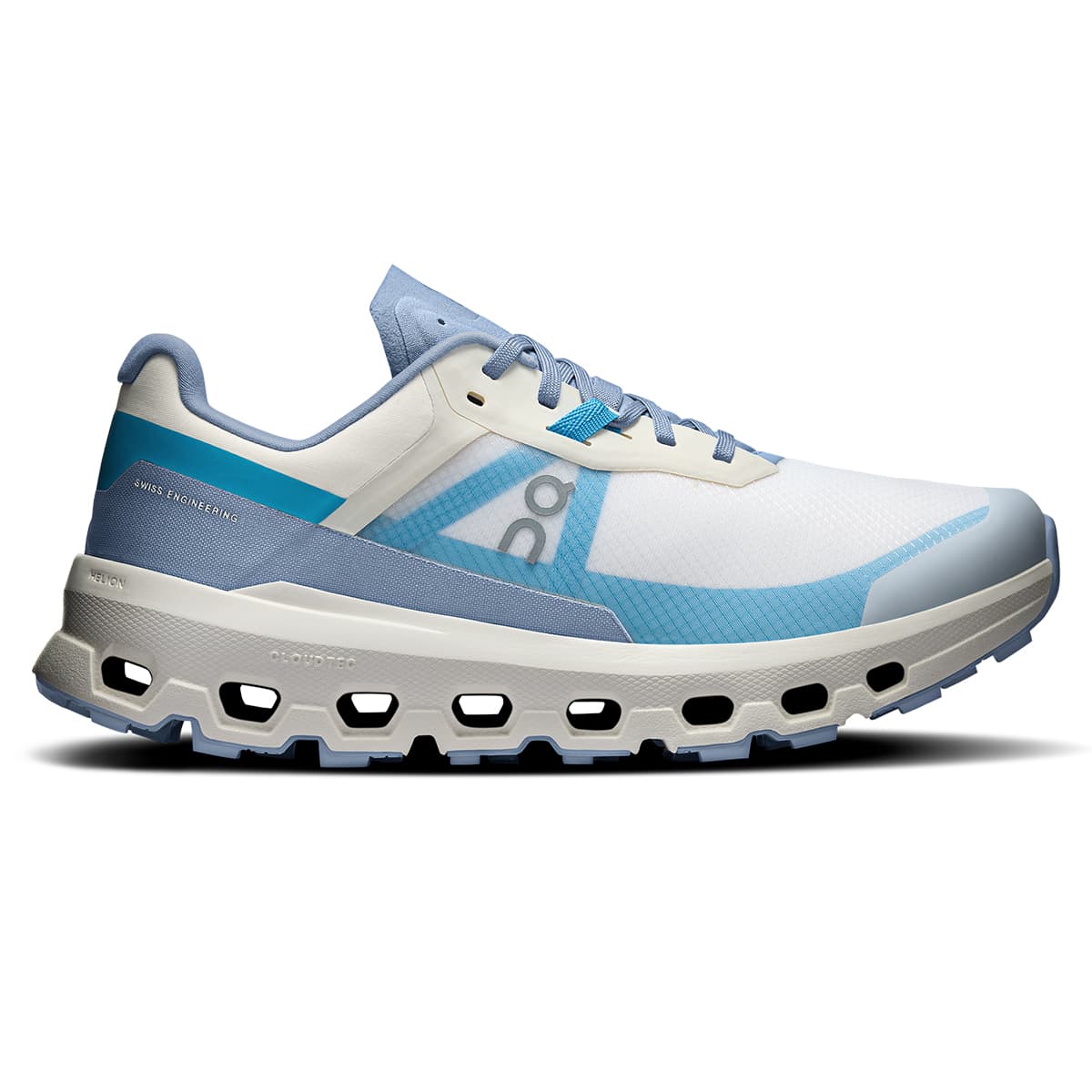 Right side view of the On Cloudvista 2 Cream-Horizon women’s running shoe #color_cream-horizon