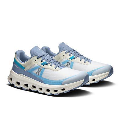 45-degree view of the On Cloudvista 2 Cream-Horizon women’s running shoe 