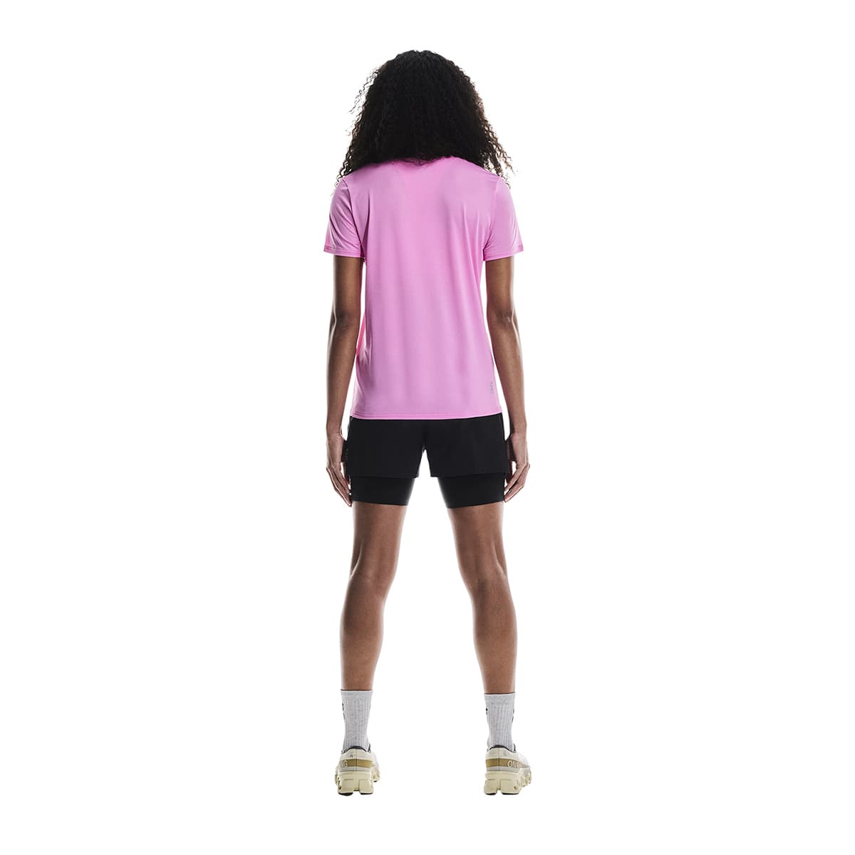 Women wearing the On Core T Colour Raspberry - Back View 