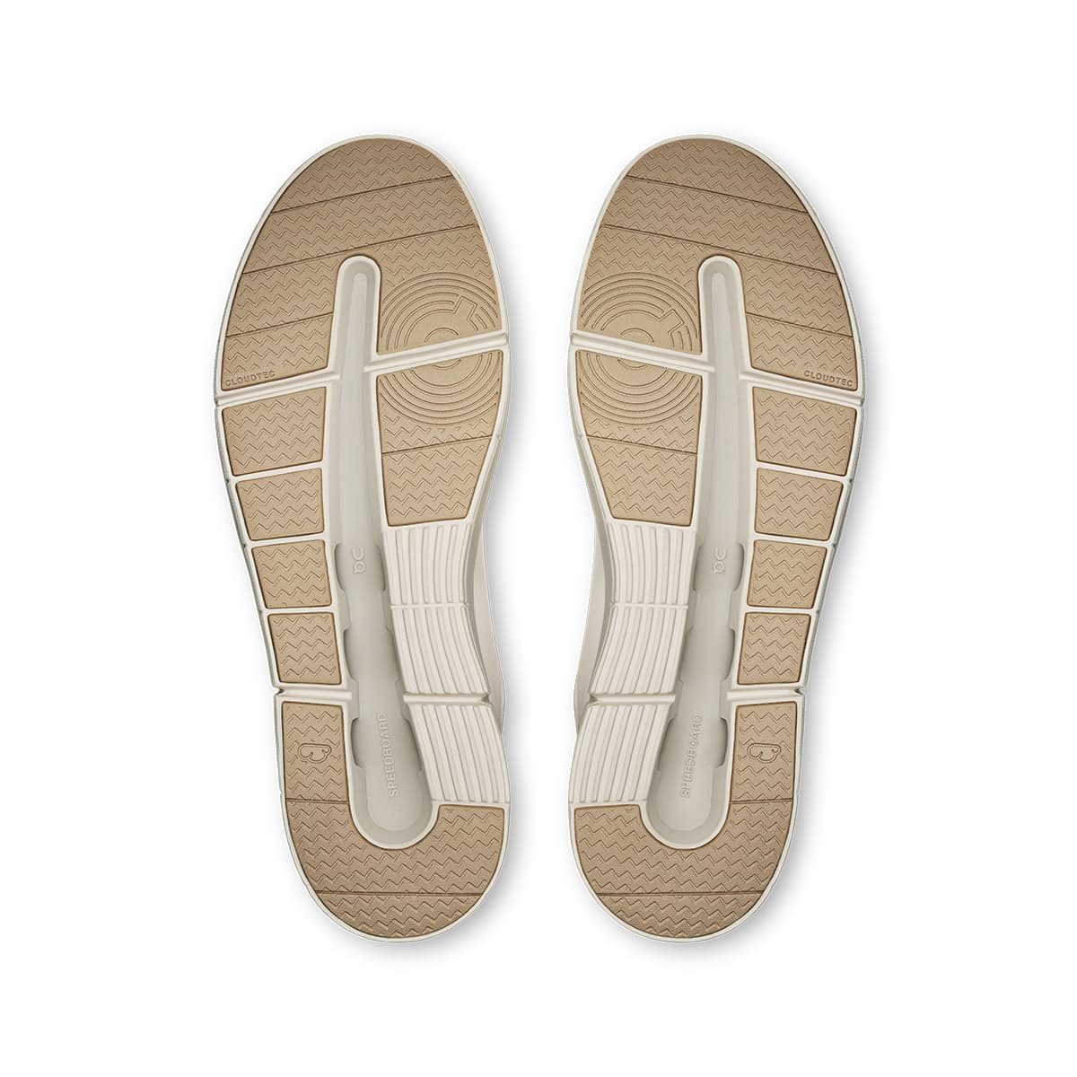 Soles of the On The Roger Advantage 2 White-Sand men’s running shoes #color_white-sand