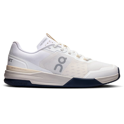 Right side view of the On The Roger Advantage Pro Clay White-Cream men’s running shoe 