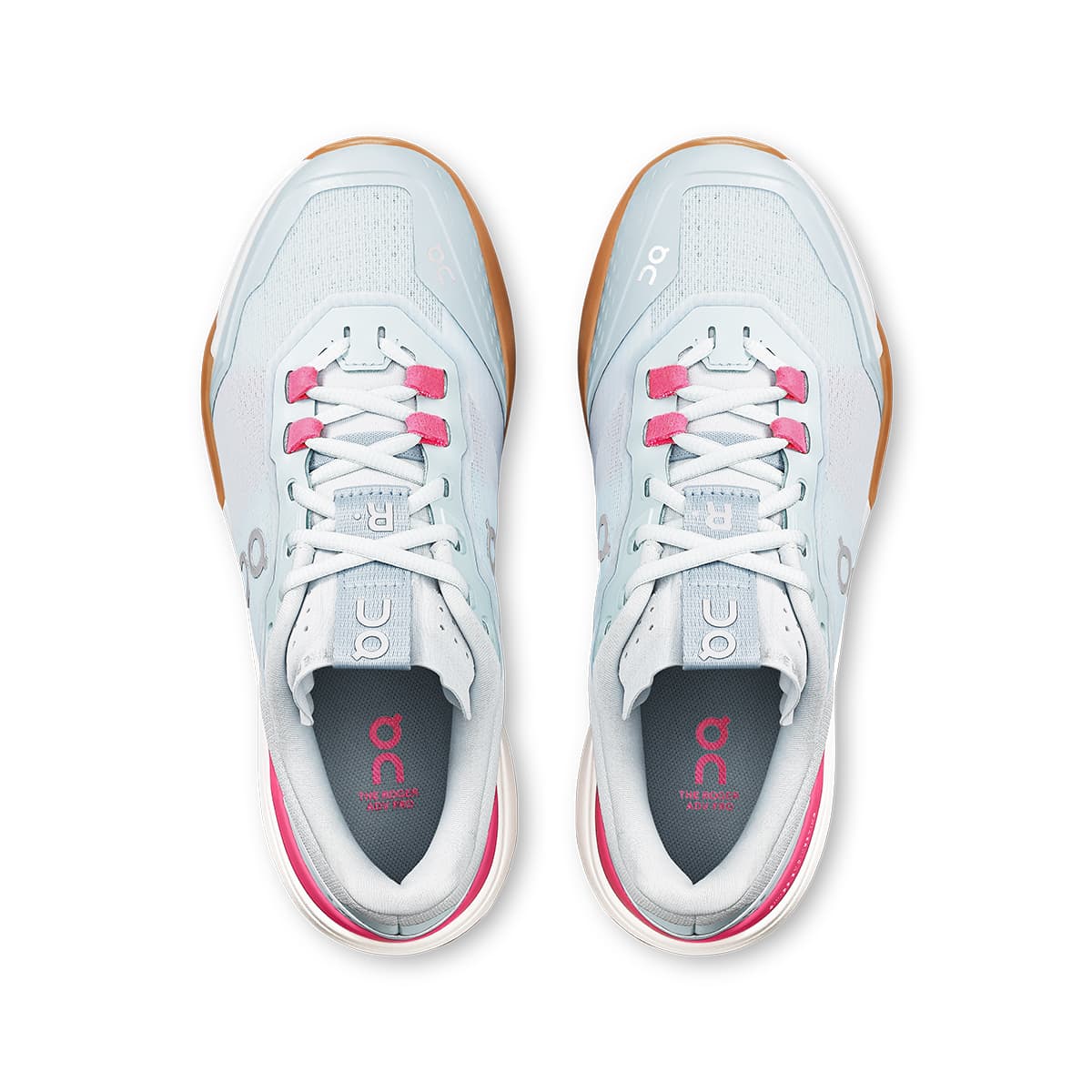 Top view of the On The Roger Advantage Pro Arctic-White women’s running shoes #color_arctic-white