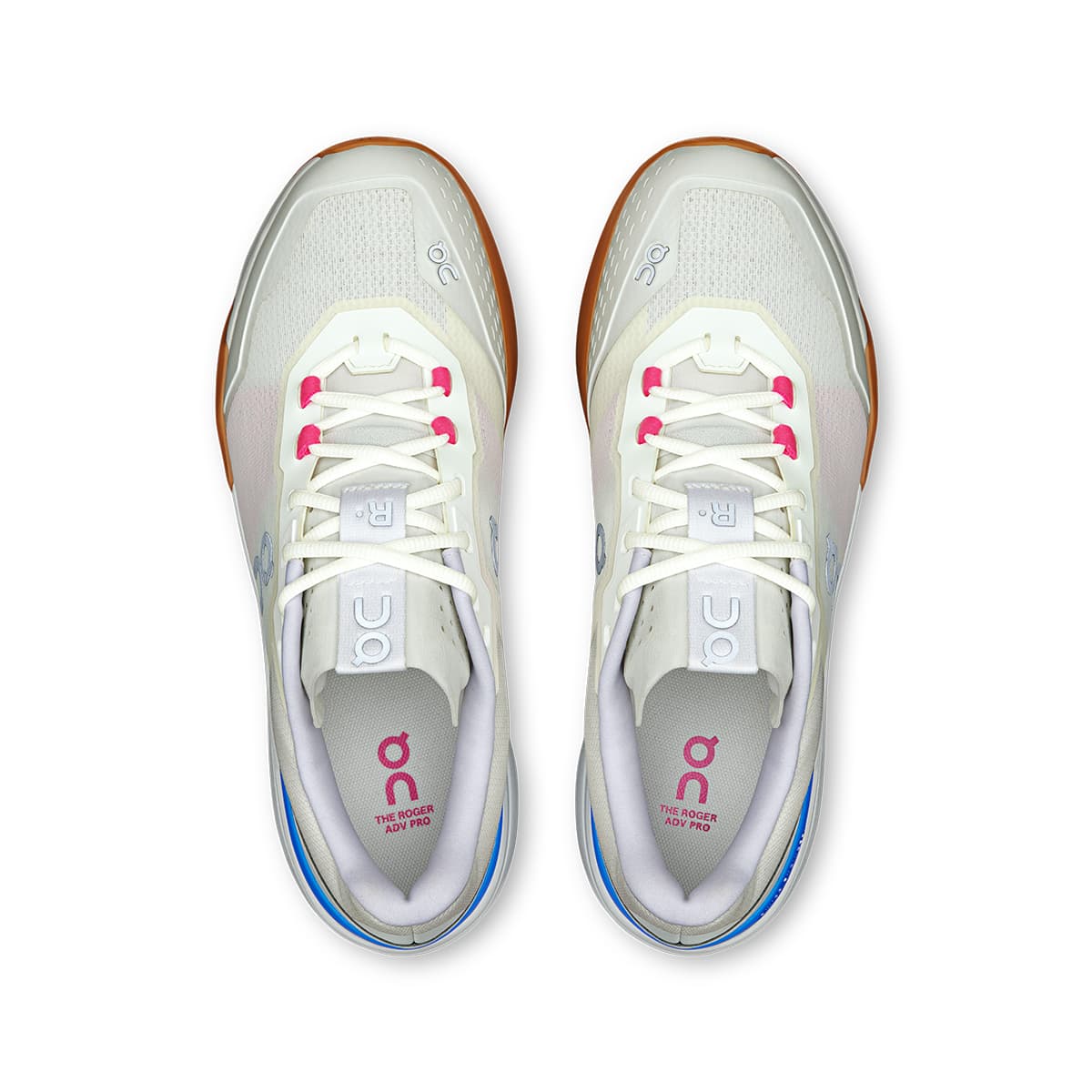 Top view of the On The Roger Advantage Pro Ivory-Malibu men’s running shoes #color_ivory-malibu