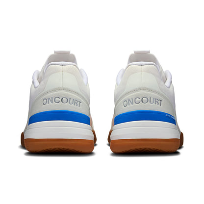 Back view of the On The Roger Advantage Pro Ivory-Malibu men’s running shoe 