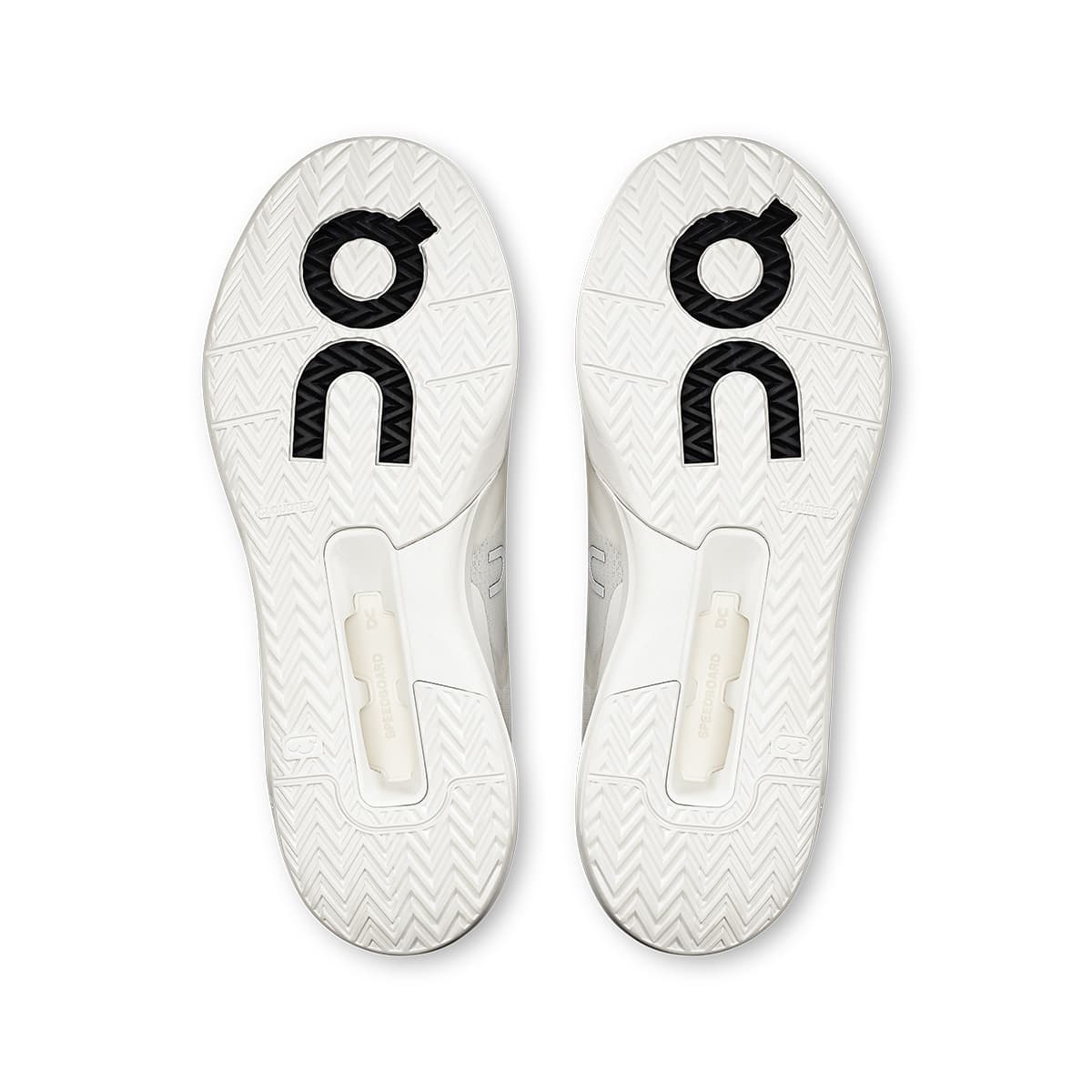 Soles of the On The Roger Advantage Pro White-White men’s running shoes 