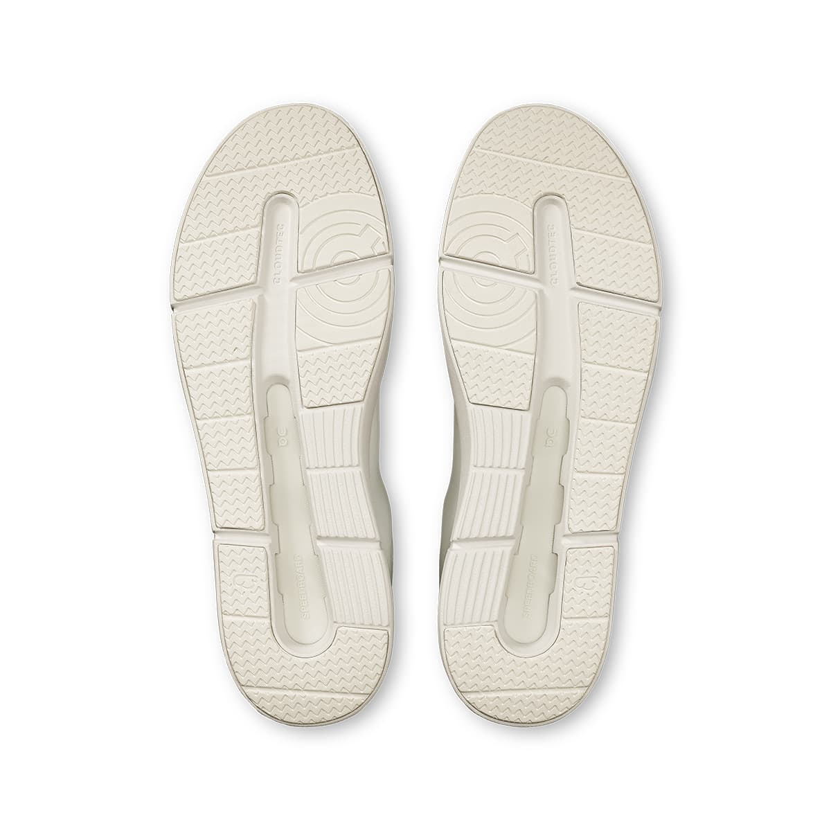 Soles of the On The Roger Advantage White-White men’s running shoes 