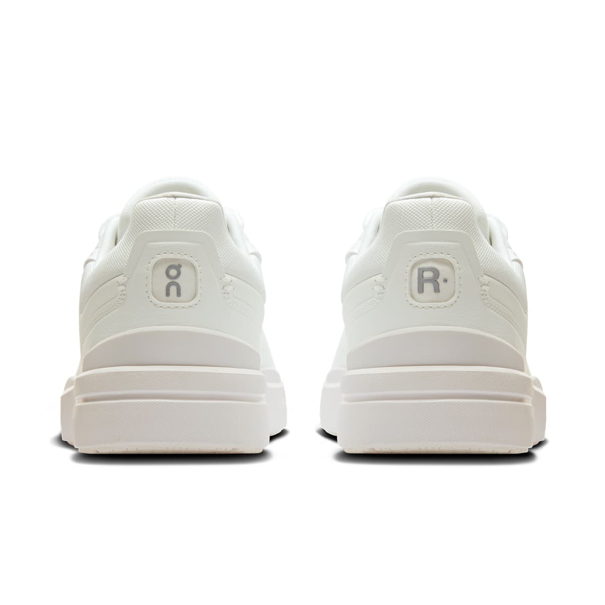Back view of the On The Roger Advantage White-White men’s running shoe 