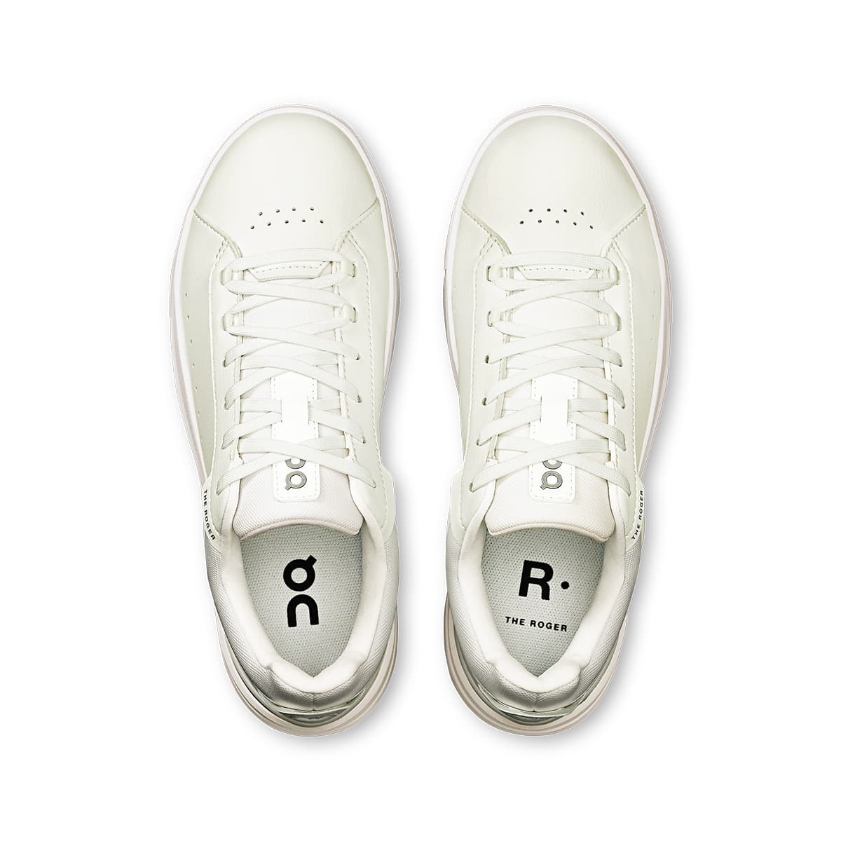 Top view of the On The Roger Advantage White-White women’s running shoes 