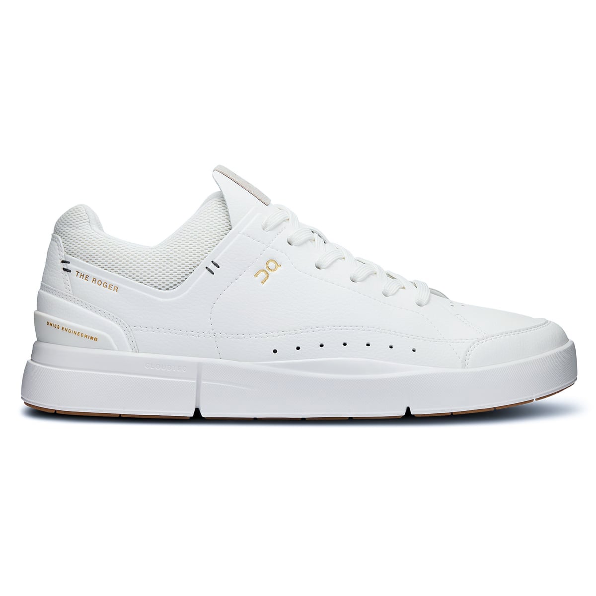 Top view of the On The Roger Centre Court White-Gum men’s running shoes #color_white-gum