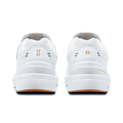 Back view of the On The Roger Centre Court White-Gum women’s running shoe 