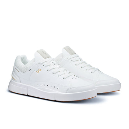 45-degree view of the On The Roger Centre Court White-Gum women’s running shoe 