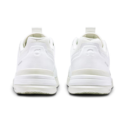 Back view of the On The Roger Clubhouse Pro White Ice men’s running shoe 