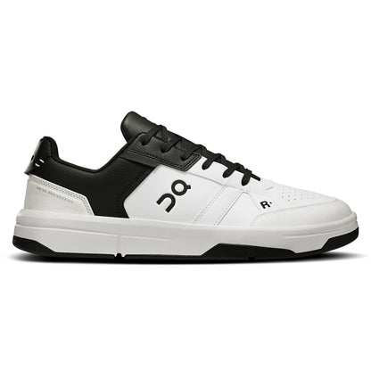 Right side view of the On Roger Clubhouse White-Black men’s running shoe 