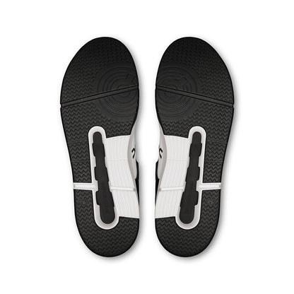 Soles of the On Roger Clubhouse White-Black men’s running shoes 