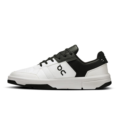 Left side view of the On Roger Clubhouse White-Black men’s running shoe 