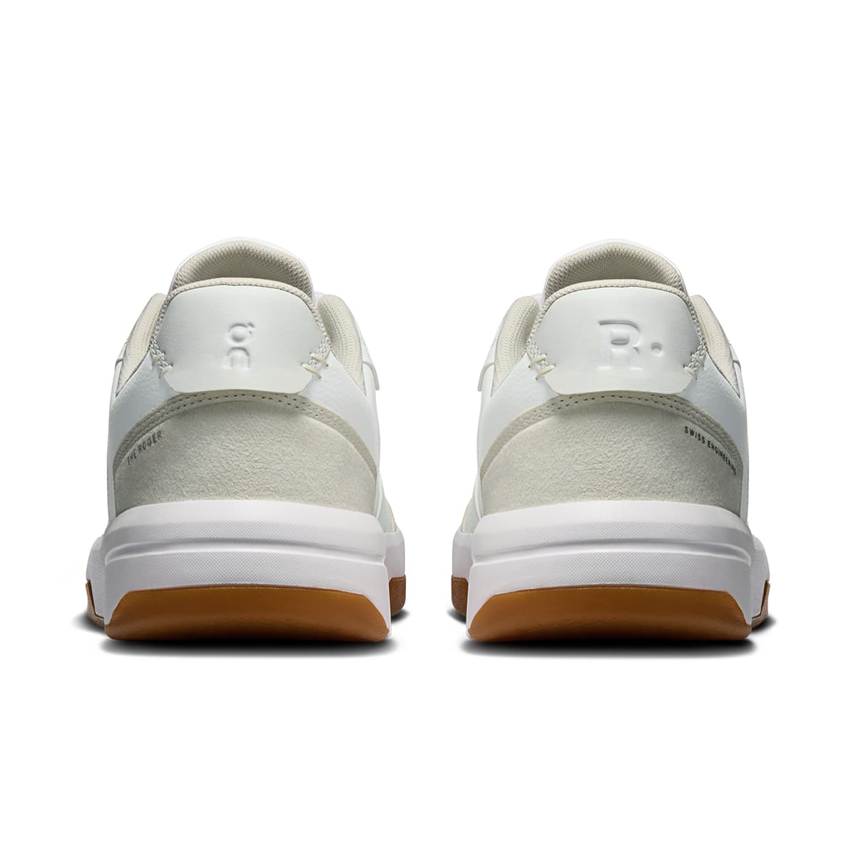 Back view of the On The Roger Clubhouse White-Ivory men’s running shoe 
