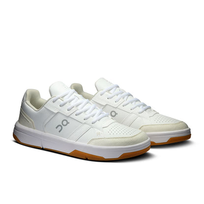 45-degree view of the On The Roger Clubhouse White-Ivory men’s running shoe 