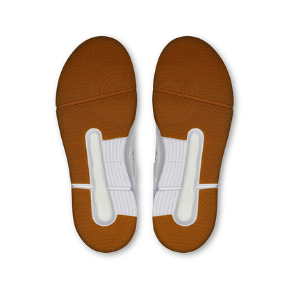 Soles of the On The Roger Clubhouse White Ivory women’s running shoes 
