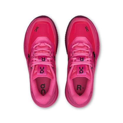 Top view of the On The Roger Pro 2 Pink Grenadine women’s tennis shoe 
