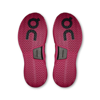 Sole view of the On The Roger Pro 2 Pink Grenadine women’s tennis shoe 
