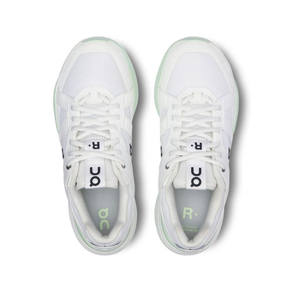 Top view of the On The Roger Pro White Lima women’s running shoes 