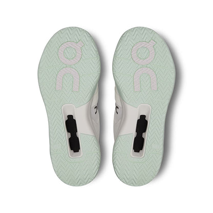 Soles of the On The Roger Pro White Lima women’s running shoes 