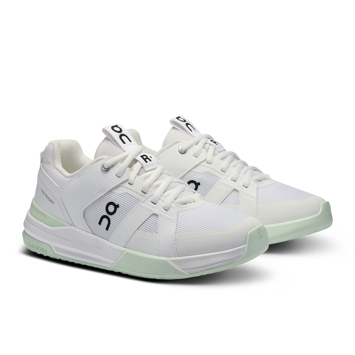 45-degree view of the On The Roger Pro White Lima women’s running shoe 