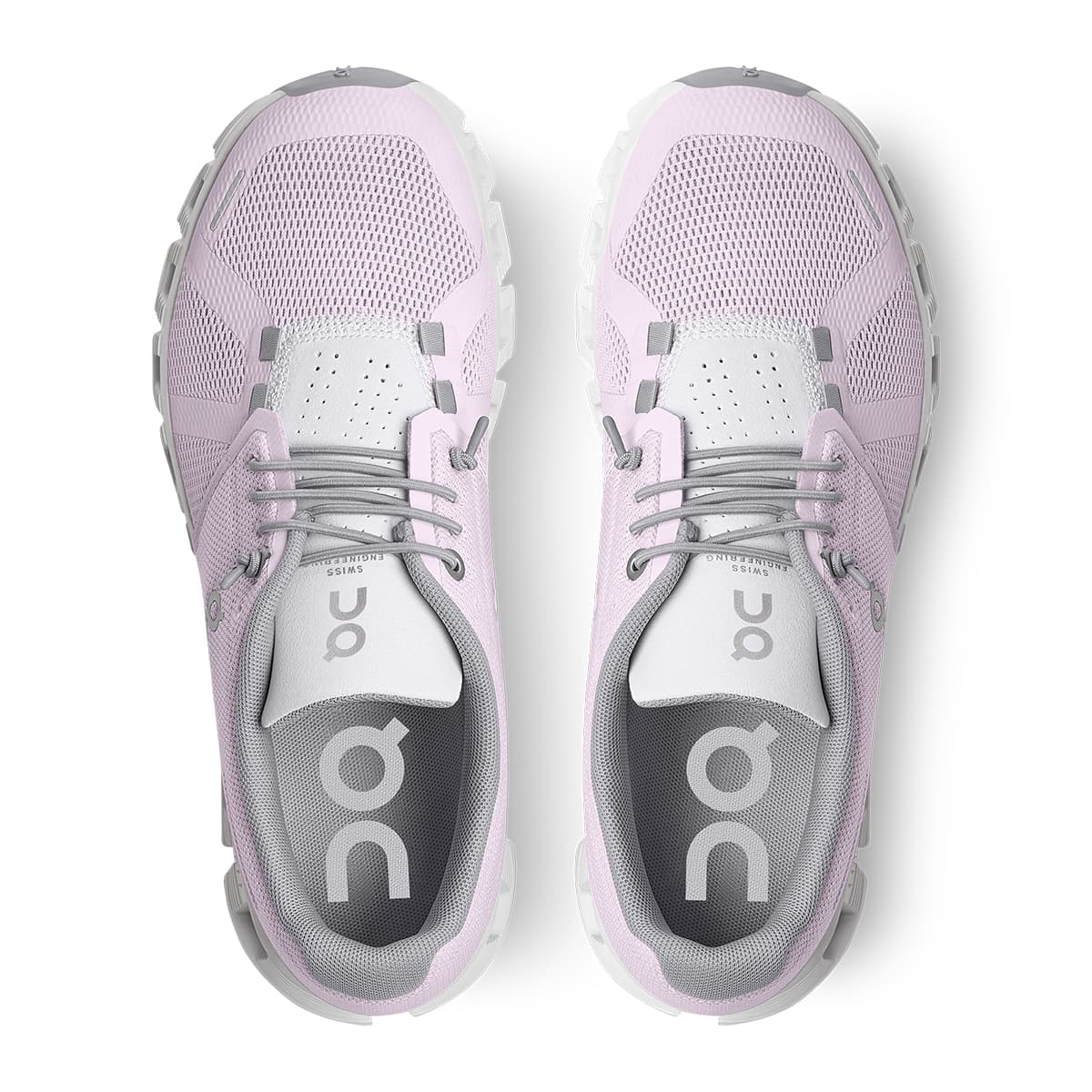 Top view of the On Cloud 5 Lily Frost women's running shoes #color_lily-frost