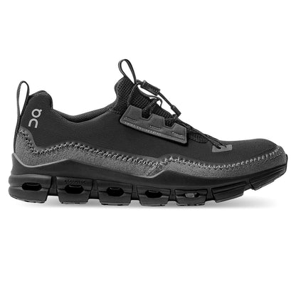 Right side view of the On Cloudaway Black Rock women’s running shoe 