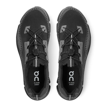 Top view of the On Cloudaway Black Rock women’s running shoes 