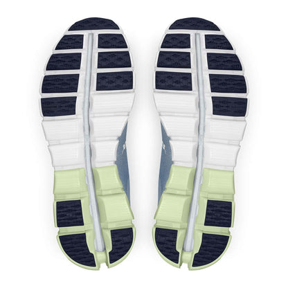 Soles of the On Cloudflow Niagara-Meadow women’s running shoes 