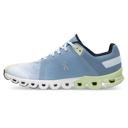 Left side view of the On Cloudflow Niagara-Meadow women’s running shoe 