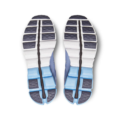 Soles of the On Cloudflow Nimbus-Seedling women’s running shoes 