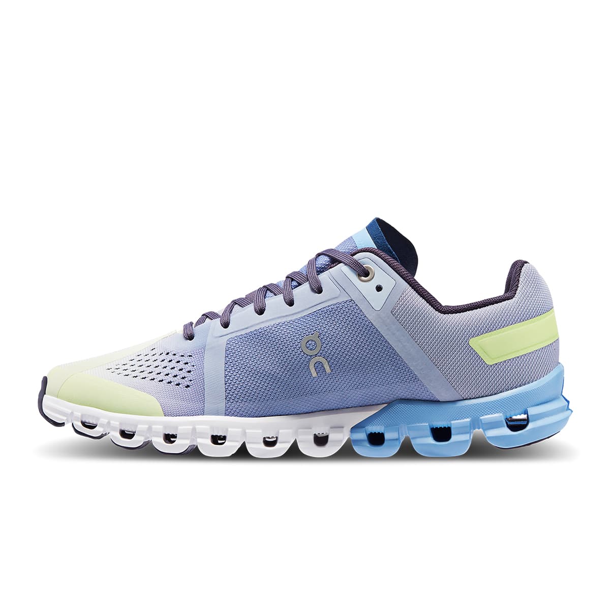 Left side view of the On Cloudflow Nimbus-Seedling women’s running shoe #color_nimbus-seedling
