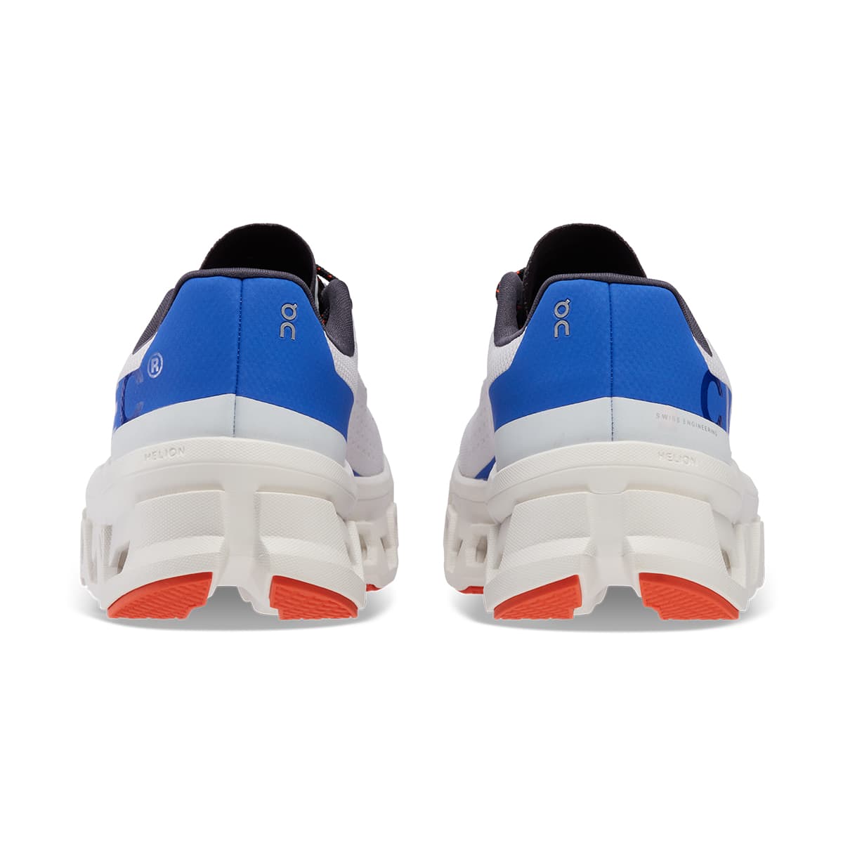 Back view of the On Cloudmonster Frost Cobalt women's running shoe 