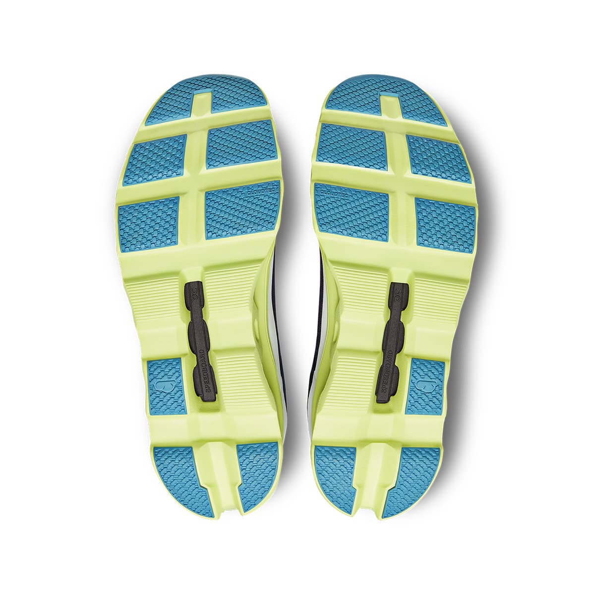 Soles of the On Cloudmonster Iron Hay men's running shoes 