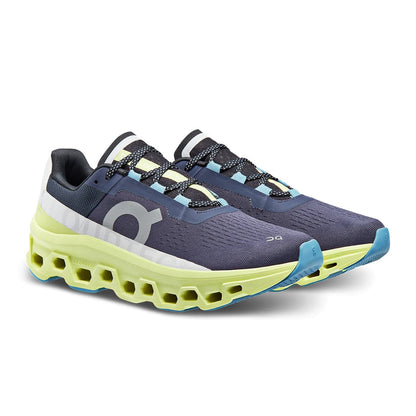 45-degree view of the On Cloudmonster Iron Hay men's running shoe 