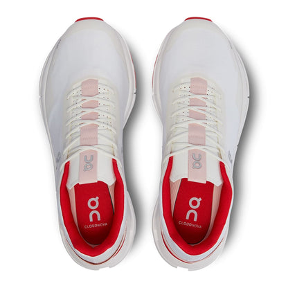Top view of the On Cloudnova Form White-Red men’s running shoes 